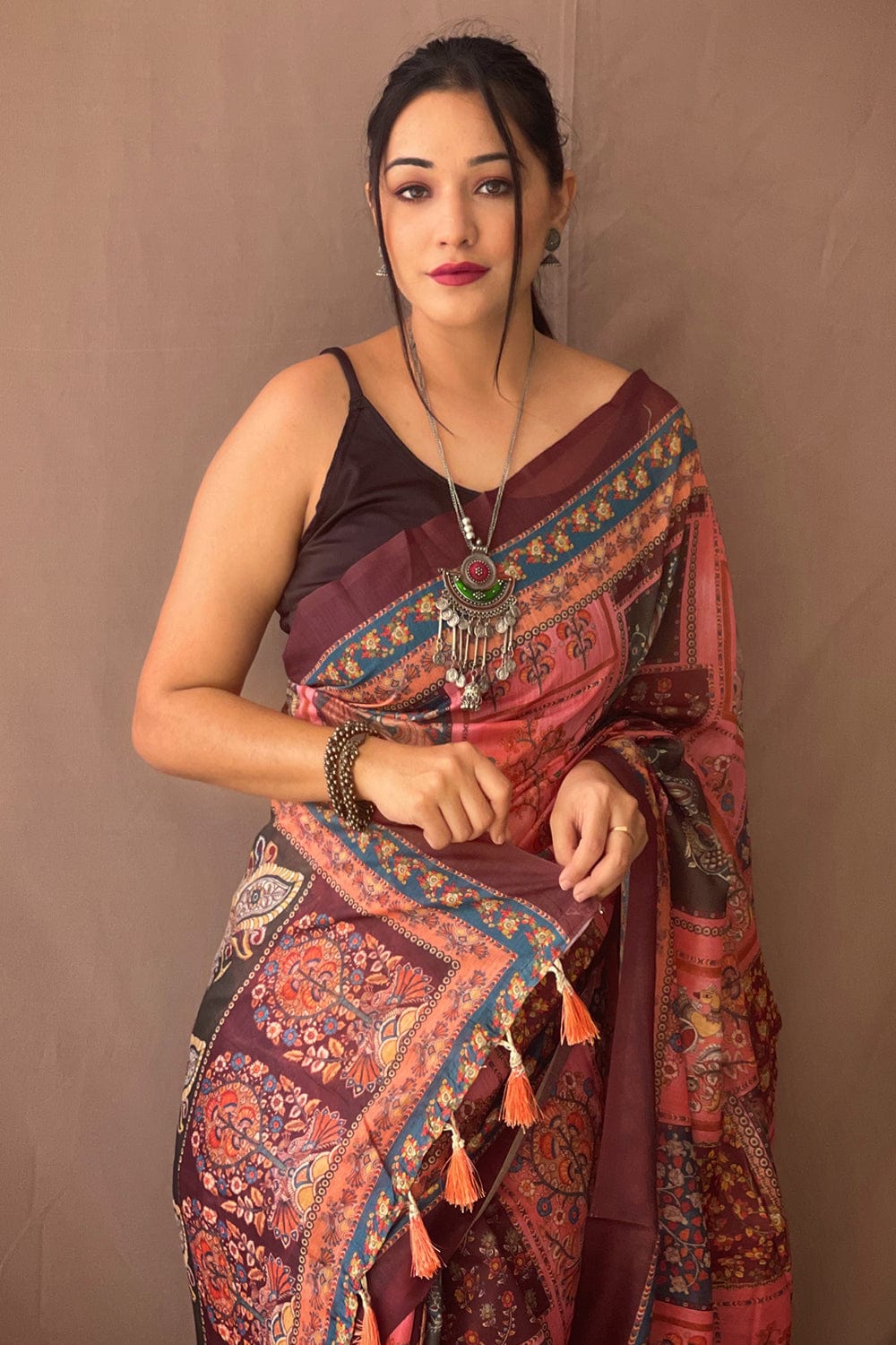 pink saree