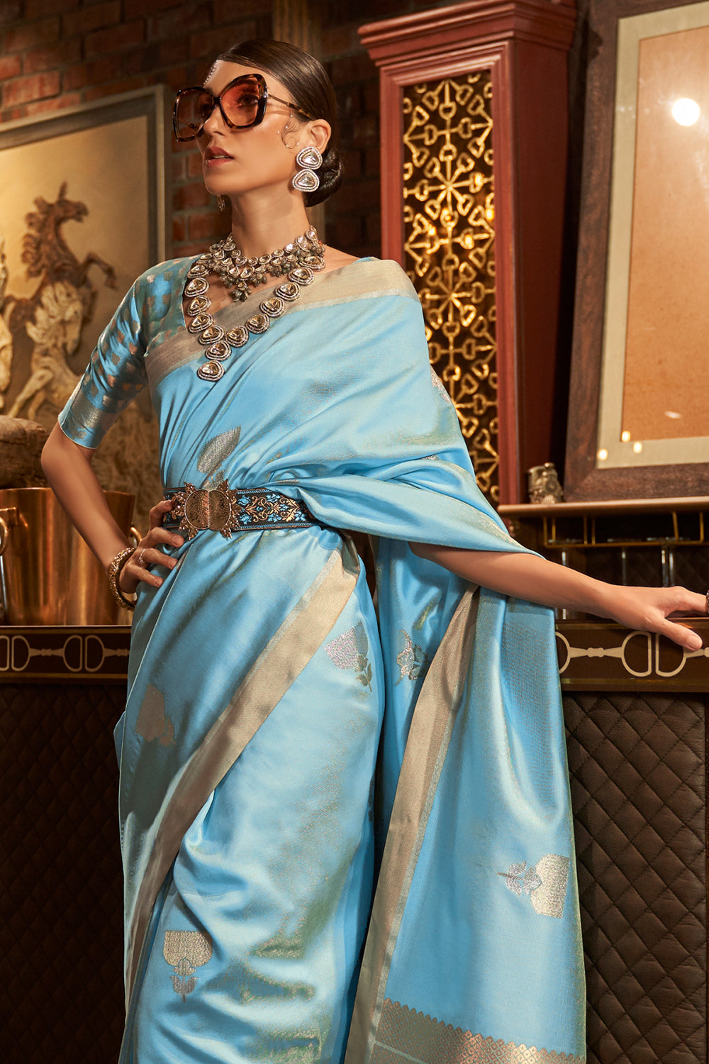 Buy Raven Black Tussar Saree Nitaraa
