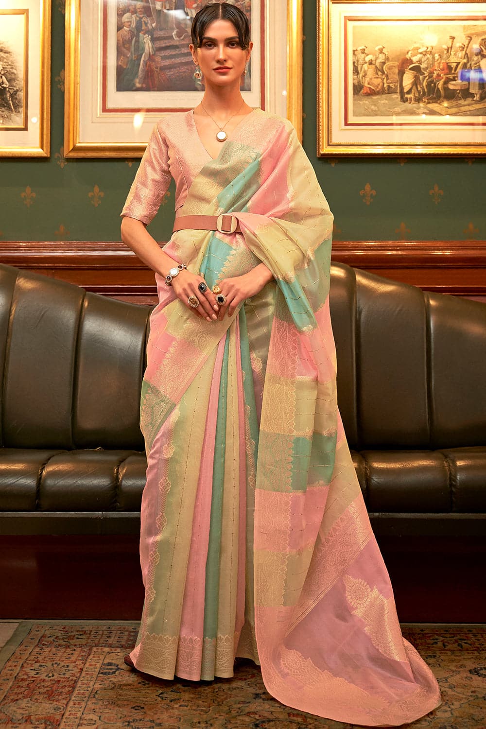 Buy Pink And Red Dola Silk Saree Nitaraa
