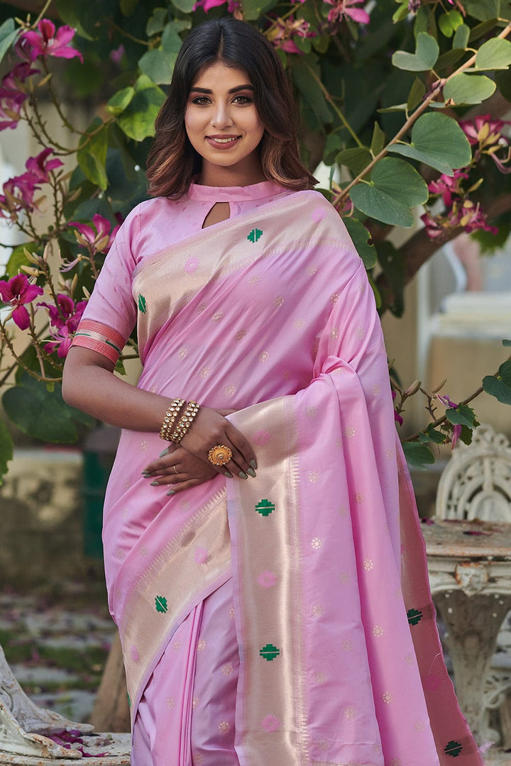 pink saree design