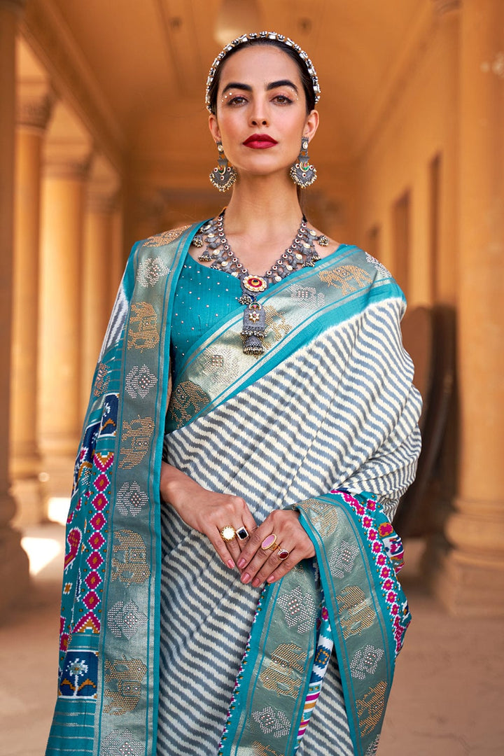 patola saree blouse design