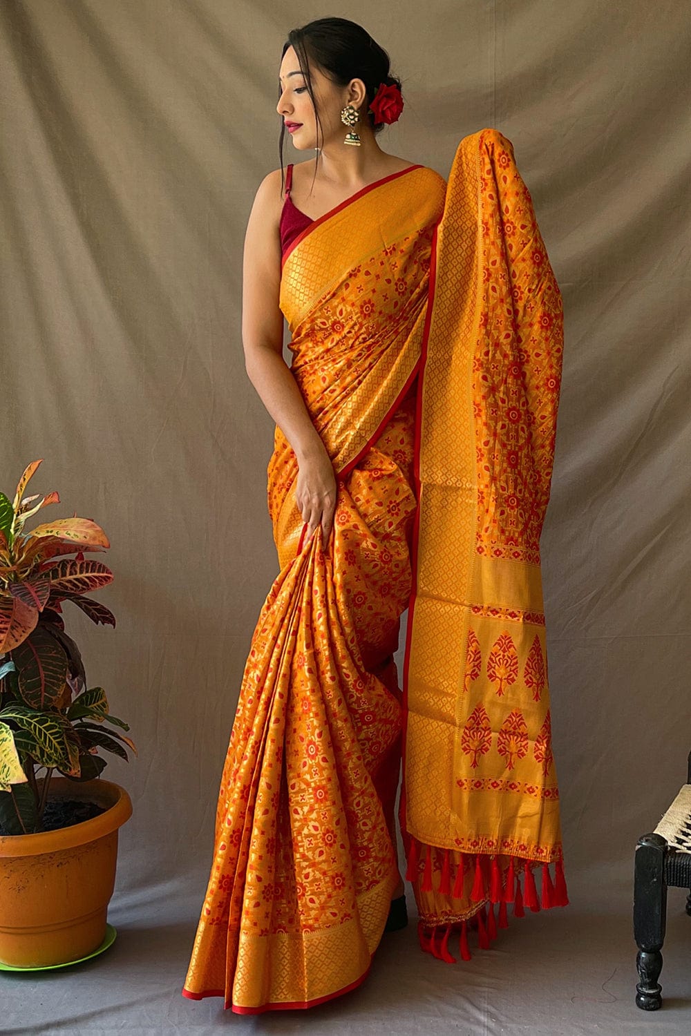 Buy Pitch Black Satin Crepe Saree Nitaraa