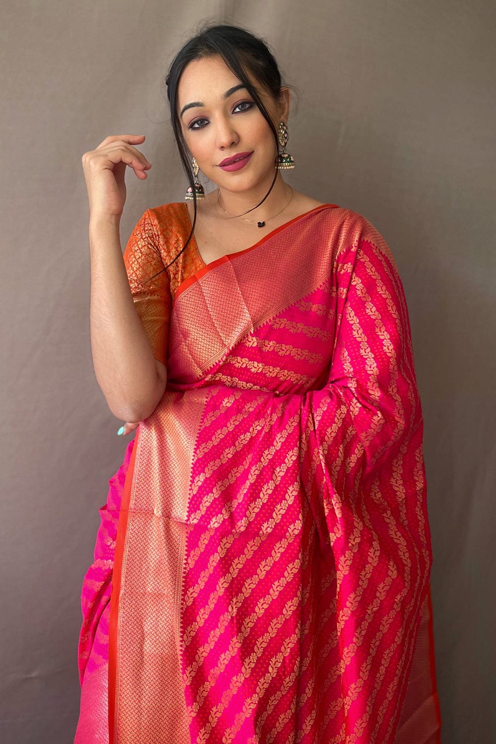 Buy Steel Blue Satin Crepe Saree Nitaraa